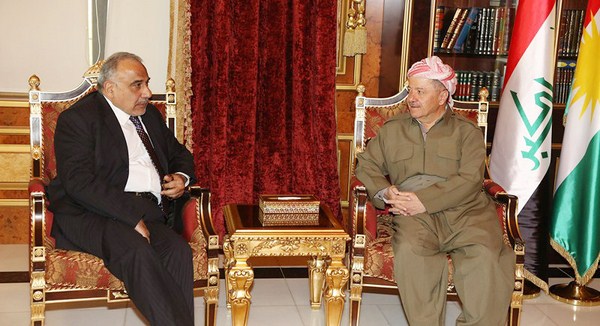 الرئيس بارزاني يلتقي عادل عبدالمهدي